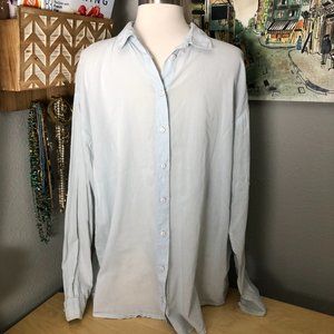 SELECTED Femme Jeans Lightweight Semi Sheer Button Front Blouse